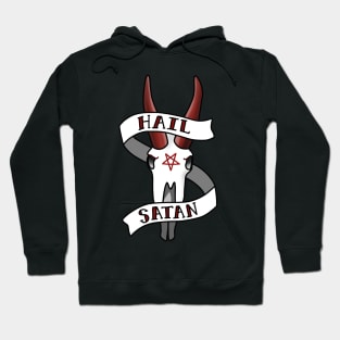 Hail Satan Mountain Goat Skull Hoodie